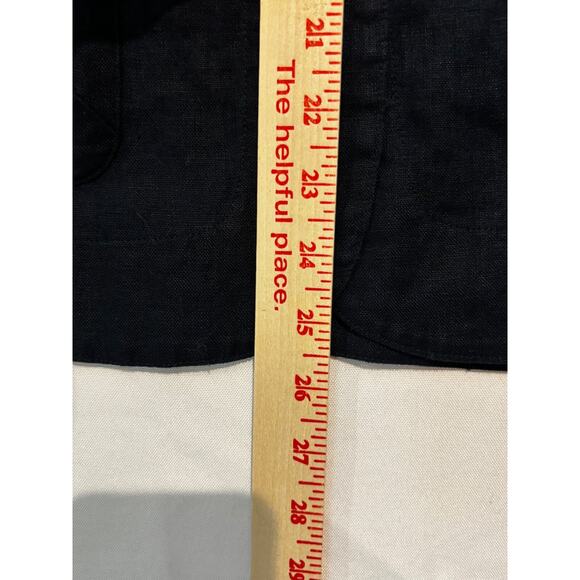 AlfanI Womens Navy Blue Blazer jacket Linen Button Plus Sz 16 Capsule Career - Picture 5 of 8